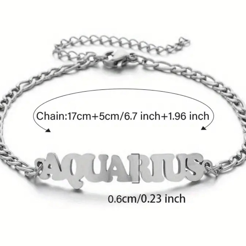 stainless steel zodiac letter pendant bracelets I have all zodiac signs - Picture 3 of 3